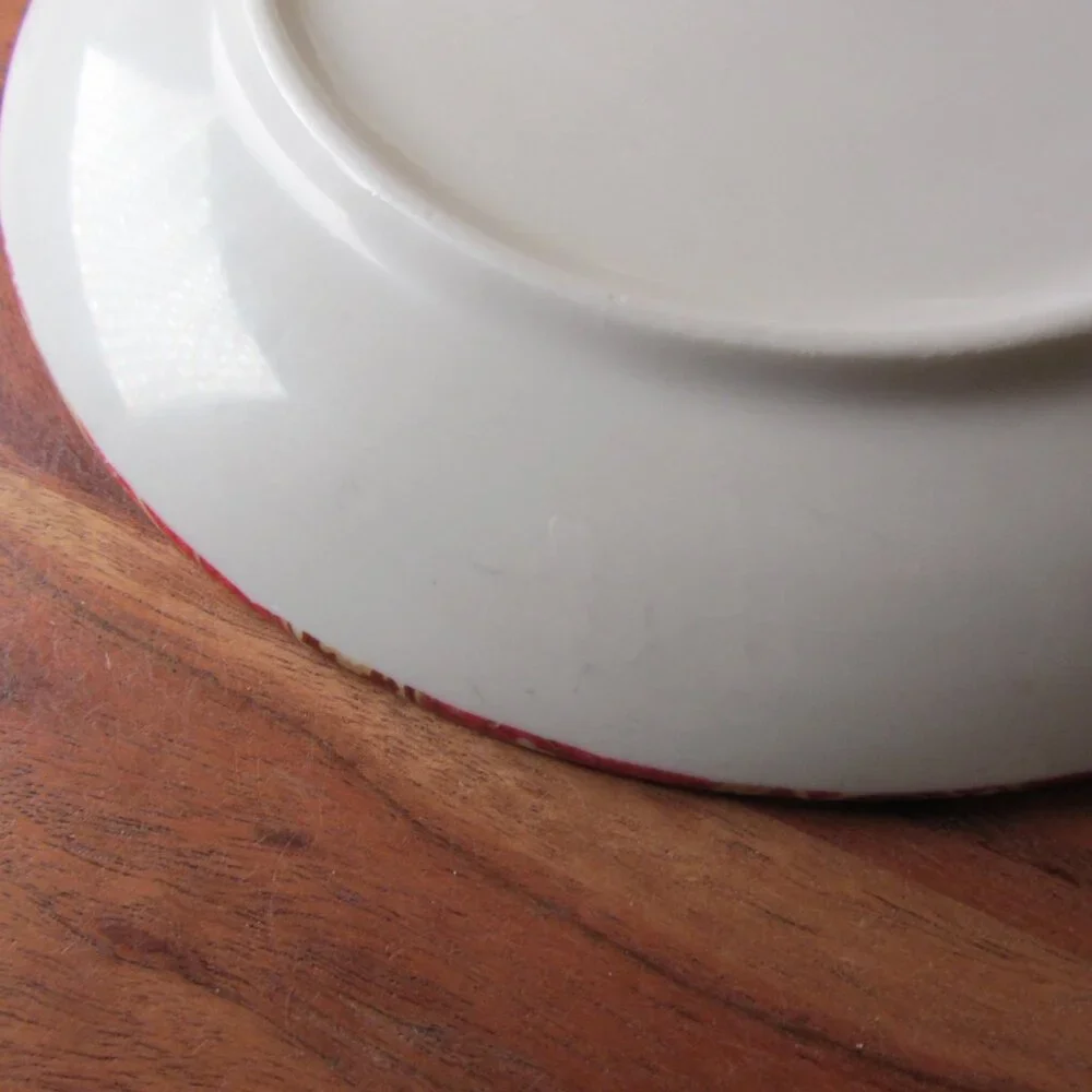3 for $24 - pier 1 paisley bird red appetizer plate (W6359)